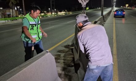Refuerza gobierno municipal seguridad vial con trabajos nocturnos en bulevar Fundadores