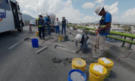 Repara Gobierno de Saltillo juntas de puente en Emilio Arizpe