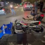 Vuelta termina en choque y deja motociclista lesionado en el centro de Saltillo