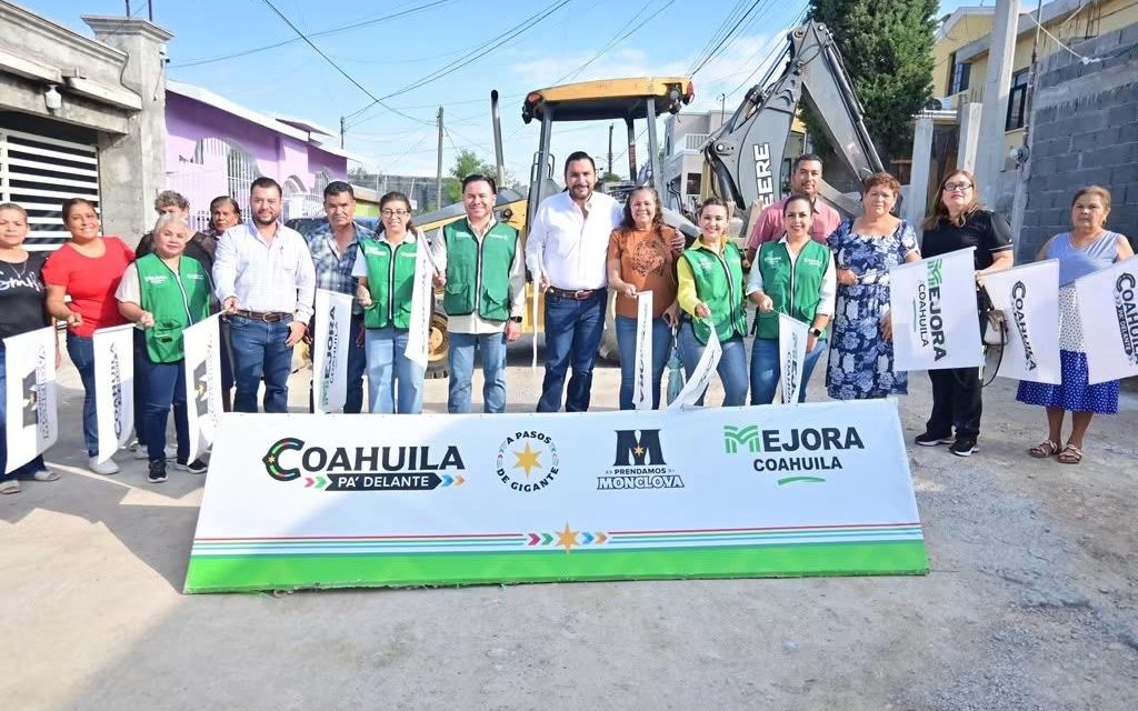 Alcalde arranca y supervisa obras del Plan de Inversión Prendamos Monclova