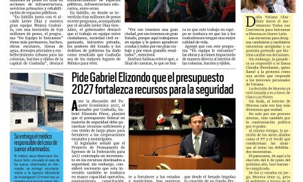 Portada RCG Carbonífera [6 de octubre de 2026] ‘En Equipo le Entramos’ con grandes obras: Manolo Jiménez; pide Gabriel Elizondo que el presupuesto 2027 fortalezca recursos para la seguridad y más…