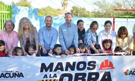 Reconstruyen barda perimetral de jardín de niños en Acuña