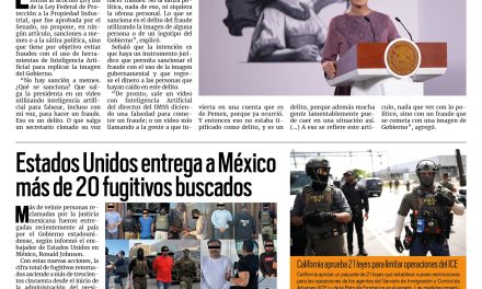 Portada RCG Nacional e Internacional [2 de octubre de 2026] ‘No hay sanción a memes ni a la sátira política, sino al delito de fraude’; Estados Unidos entrega a México más de 20 fugitivos buscados y más…