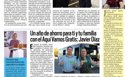 Portada RCG Media [2 de octubre de 2026] En la Laguna y en Coahuila hay un gran desarrollo: Manolo Jiménez; un año de ahorro para ti y tu familia con el Aquí Vamos Gratis: Javier Díaz y más…
