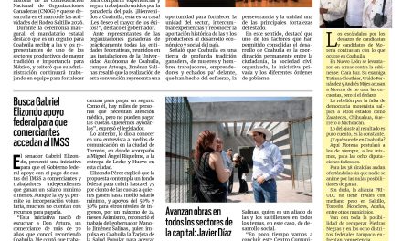 Portada RCG Media [16 de octubre de 2026] Desde Coahuila, unidos para fortalecer la ganadería de México: Manolo; busca Gabriel Elizondo apoyo federal para que comerciantes accedan al IMSS y más…